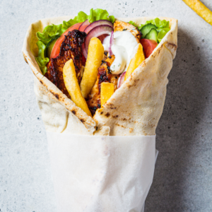 Fries Schawarma Wrap [A, C, G, H, M, L]